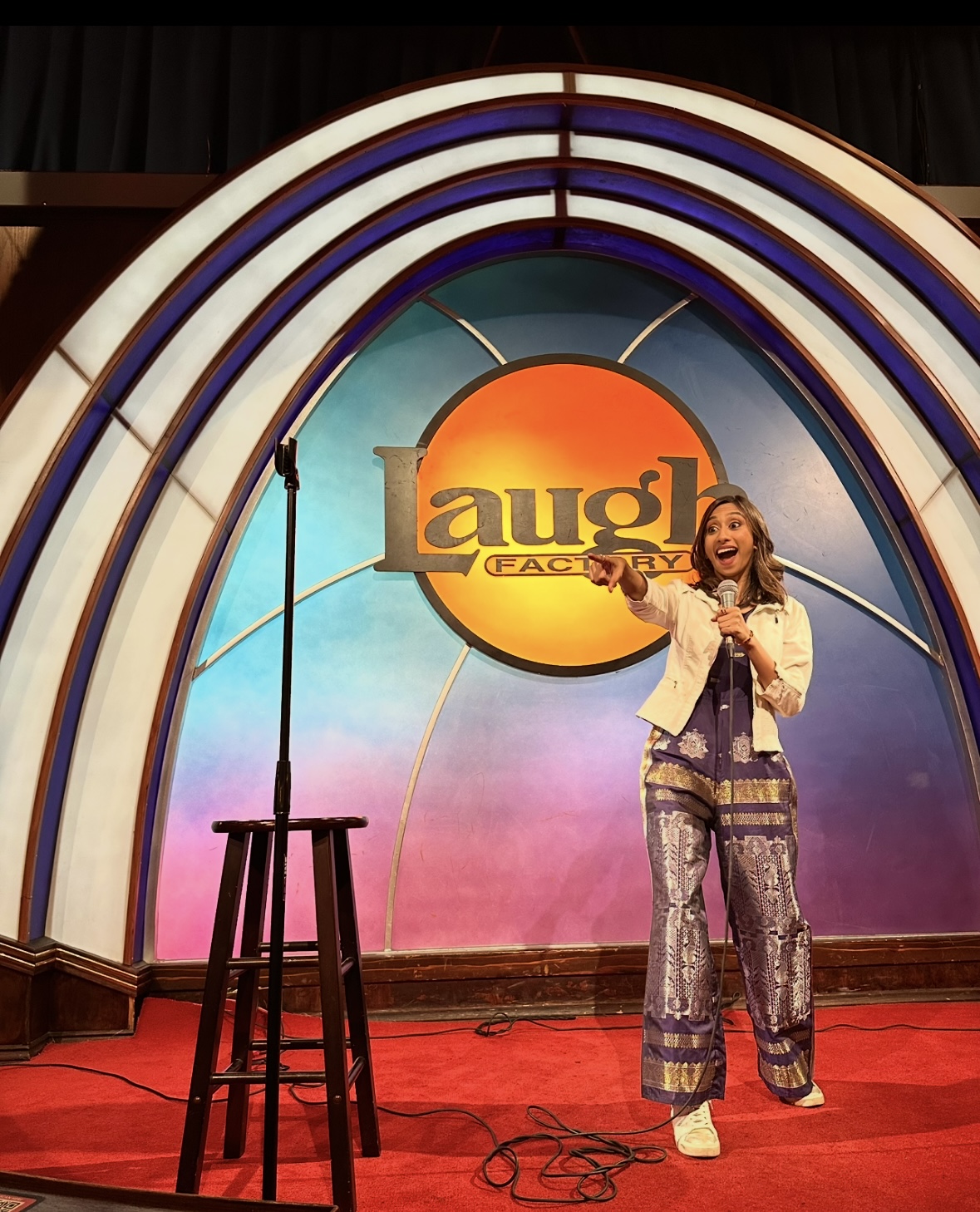 Priya Mehta performing at the Laugh Factory