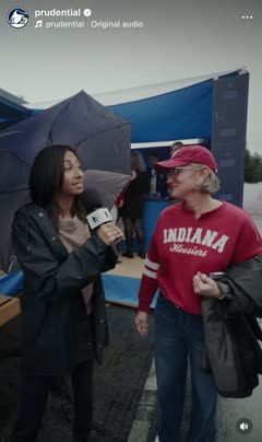 Priya interviewing a guest for Prudential